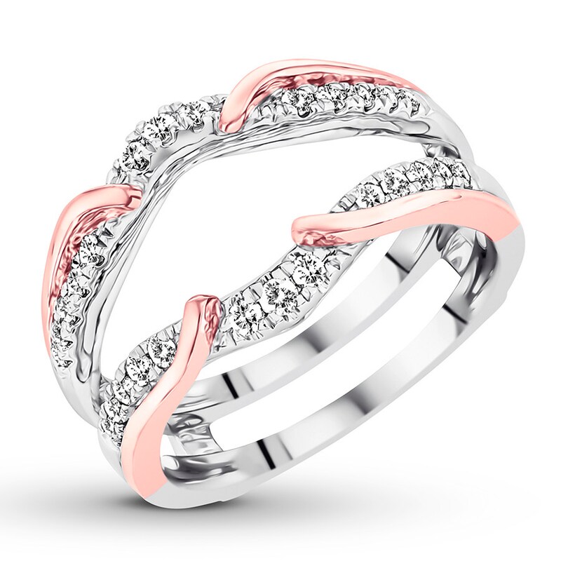 Diamond Enhancer Ring 1/3 ct tw Round-cut 14K Two-Tone Gold