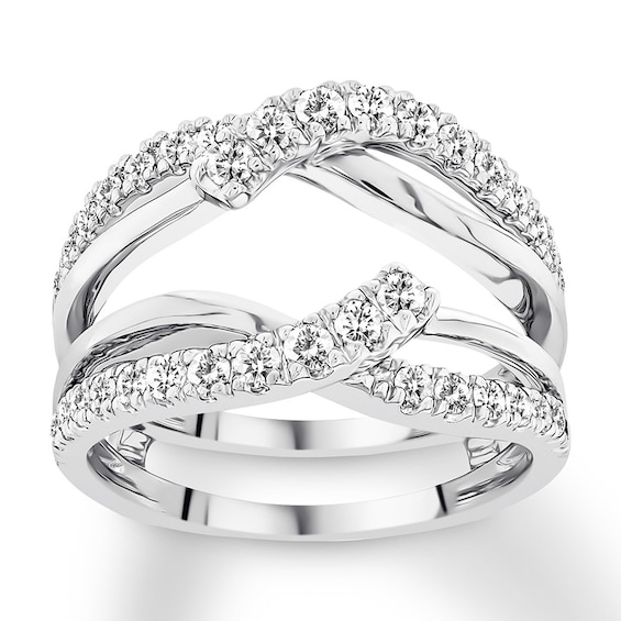 Now + Forever Diamond Enhancer Ring 3/4 ct tw Round-cut 14K White Gold