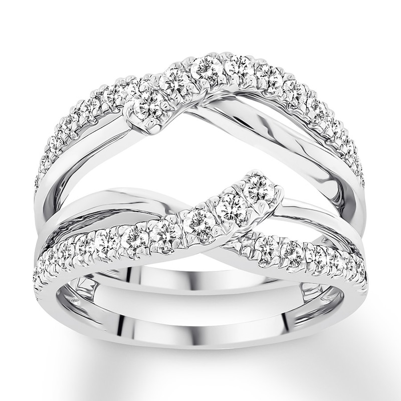 Diamond Enhancer Ring 3/4 ct tw Round-cut 14K White Gold