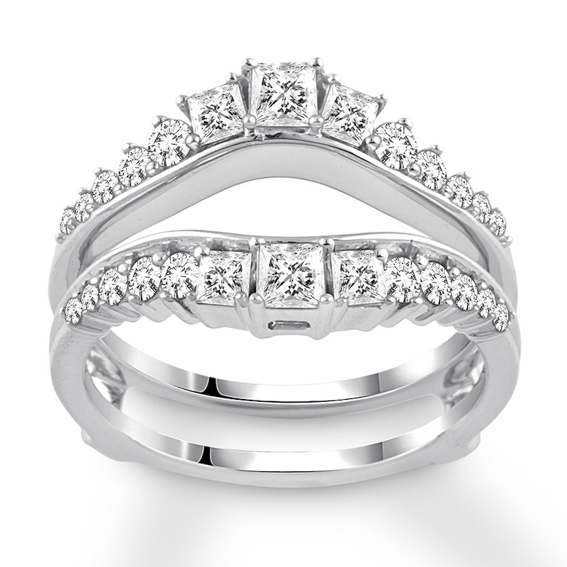Diamond Enhancer Ring 1 ct tw Princess/Round 14K White Gold
