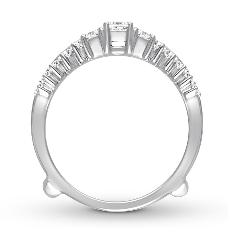 Diamond Enhancer Ring 1 ct tw Princess/Round 14K White Gold