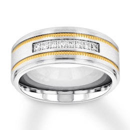 Men's Diamond Wedding Band 1/6 ct tw Stainless Steel