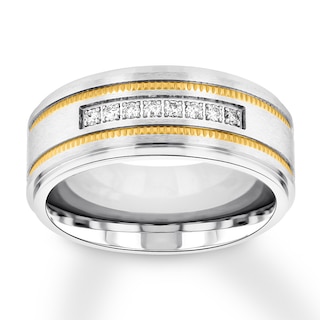 Men's Diamond Wedding Band 1/6 ct tw Stainless Steel