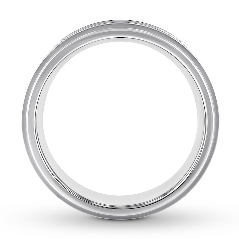 Main Image 2 of Men's Diamond Wedding Band 1/6 ct tw Stainless Steel