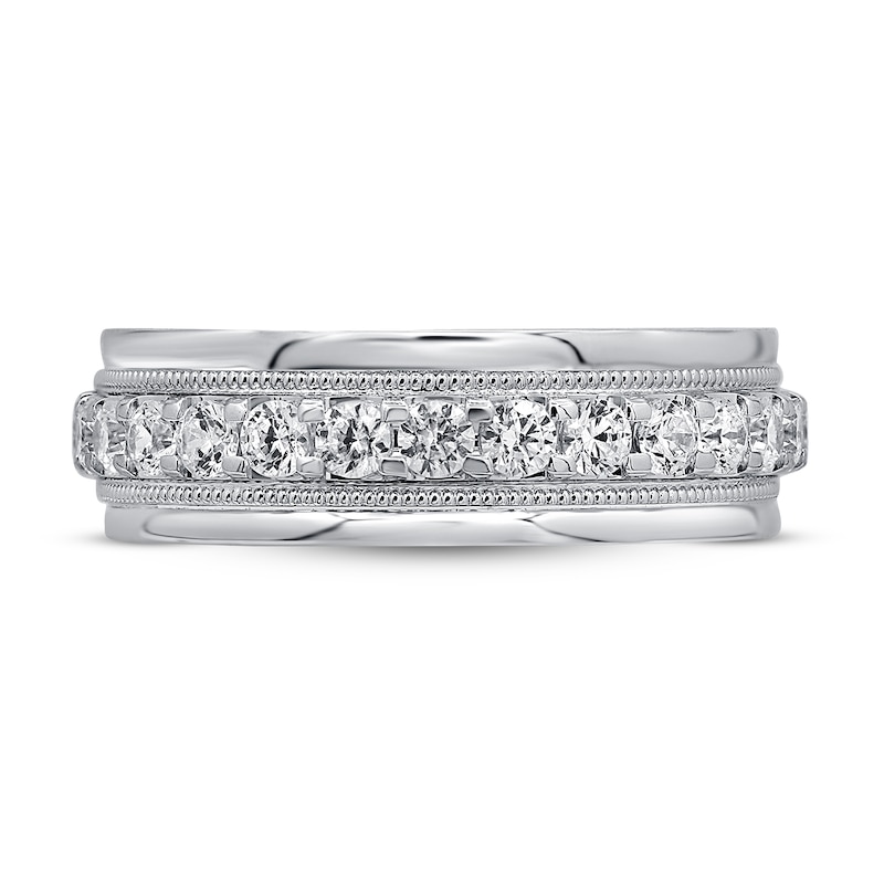 Men's Diamond Wedding Ring 1 ct tw Round-cut 10K White Gold