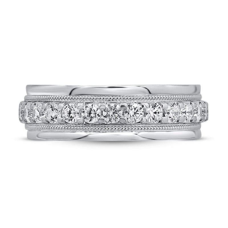 Main Image 3 of Now + Forever Men's Diamond Wedding Ring 1 ct tw Round-cut 10K White Gold