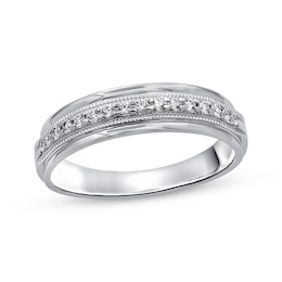 Now + Forever Men's Diamond Wedding Ring 1/2 ct tw Round-cut 10K White Gold