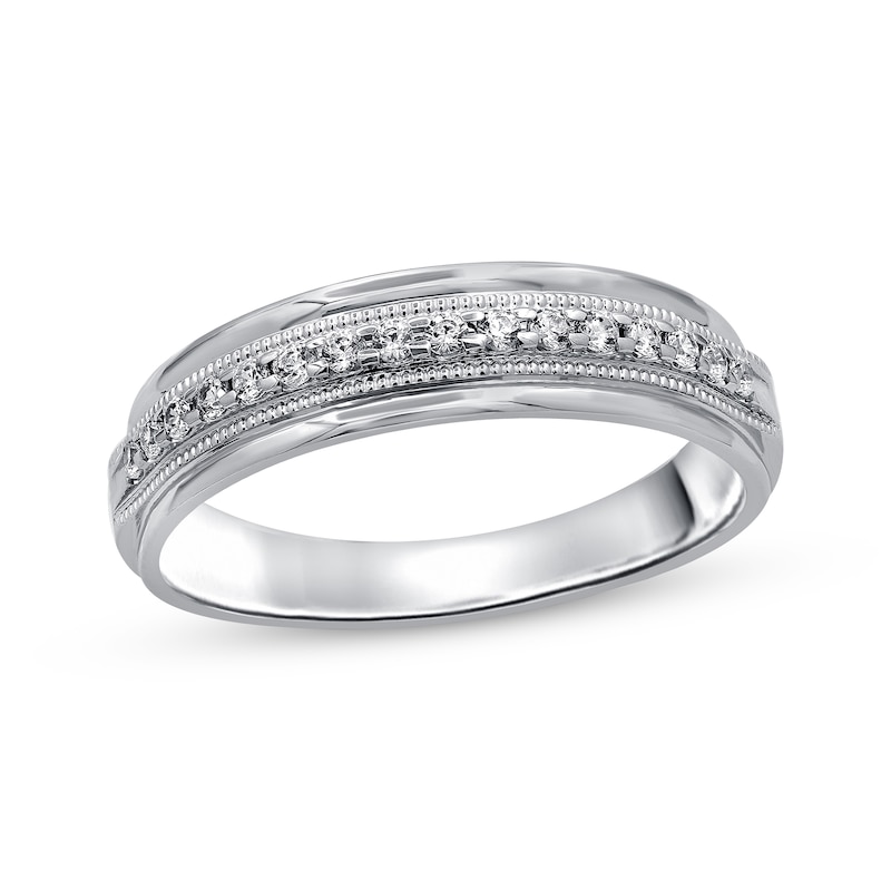 Men's Diamond Wedding Ring 1/2 ct tw Round-cut 10K White Gold
