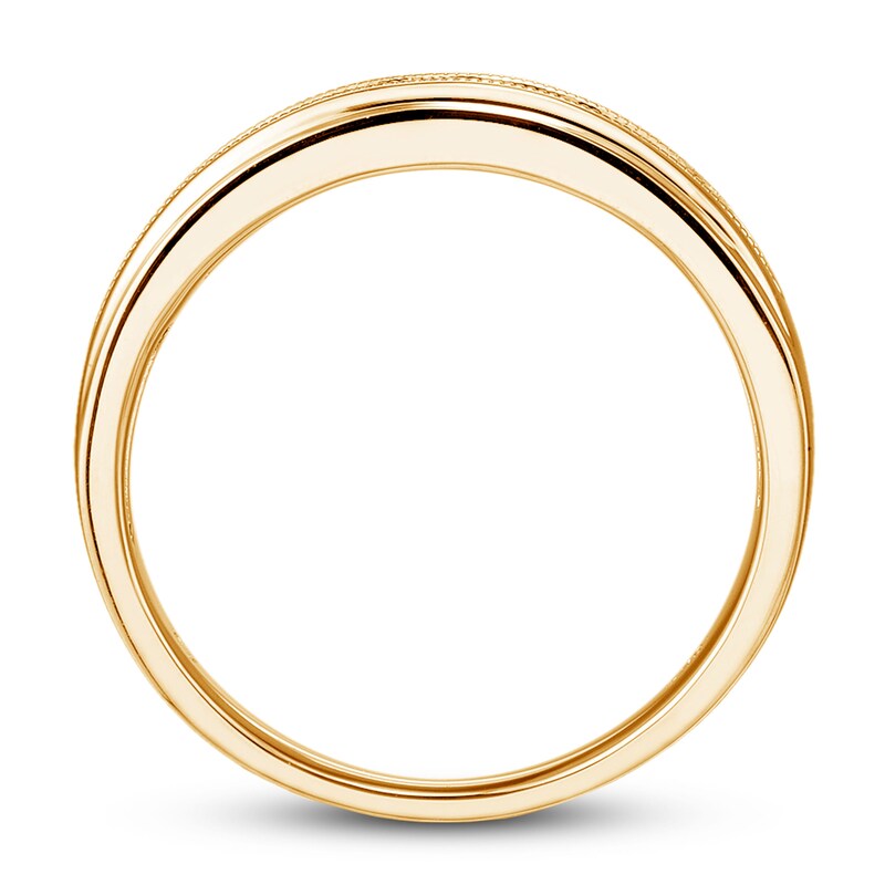 Main Image 2 of Men's Wedding Band 1/10 ct tw Diamonds 10K Yellow Gold
