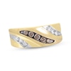 Thumbnail Image 1 of Men’s Brown and White Diamond Ring 1/2 ct tw 10K Yellow Gold