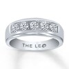 Thumbnail Image 1 of THE LEO Diamond Men's Band 1 ct tw Round-cut 14K White Gold