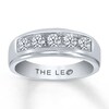 Thumbnail Image 0 of THE LEO Diamond Men's Band 1 ct tw Round-cut 14K White Gold