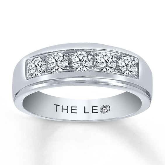 THE LEO Diamond Men's Band 1 ct tw Round-cut 14K White Gold