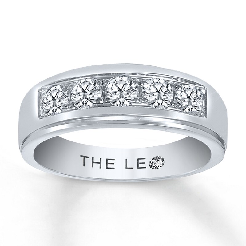 THE LEO Diamond Men's Band 1 ct tw Round-cut 14K White Gold