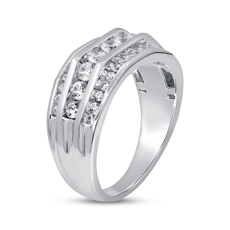 Main Image 2 of Men's Diamond Wedding Ring 1-1/2 ct tw 10K White Gold