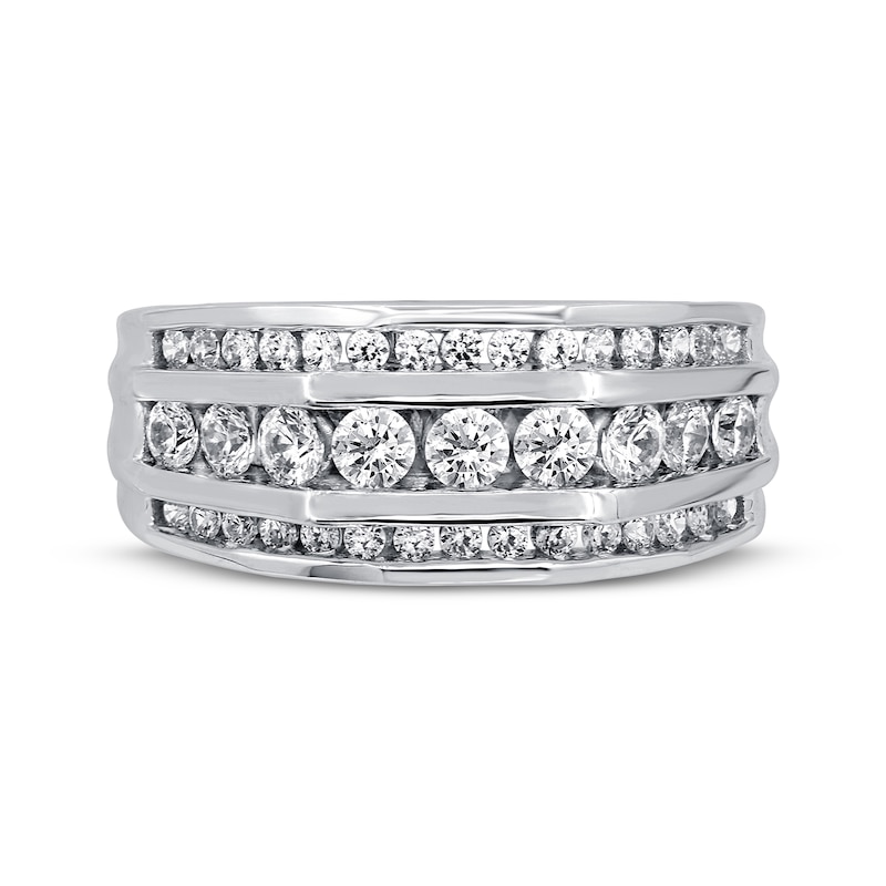 Main Image 3 of Men's Diamond Wedding Ring 1-1/2 ct tw 10K White Gold