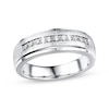 Thumbnail Image 0 of Men's Diamond Wedding Ring 1/6 ct tw 10K White Gold