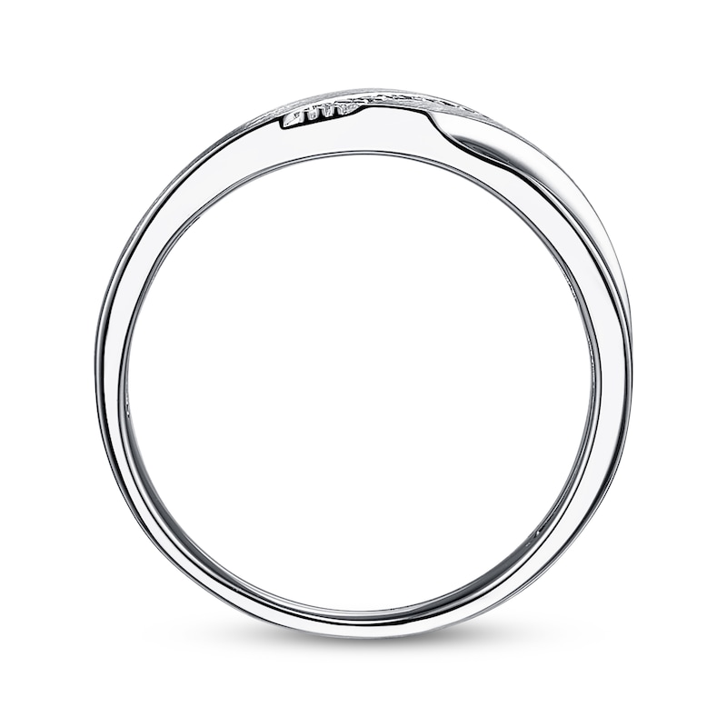 Main Image 2 of Now + Forever Men's Wedding Ring Diamond Accents 10K White Gold