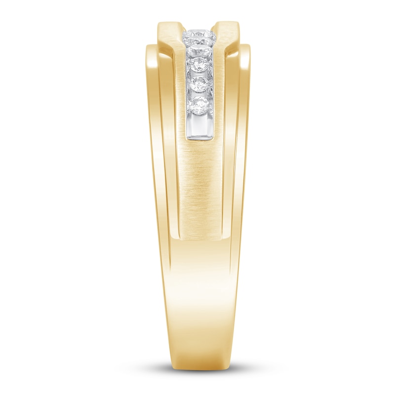 Men's Diamond Wedding Ring 1/4 ct tw 10K Yellow Gold