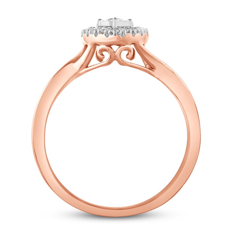 Diamond Heart Ring 1/6 ct tw 10K Rose Gold