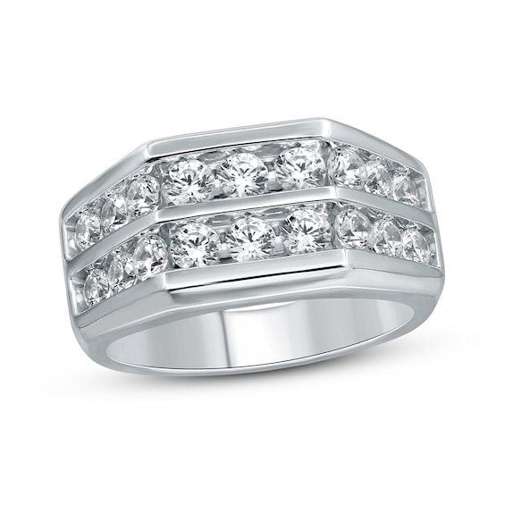 Kay Men's Diamond Wedding Ring 2 ct tw Round-cut 10K White Gold