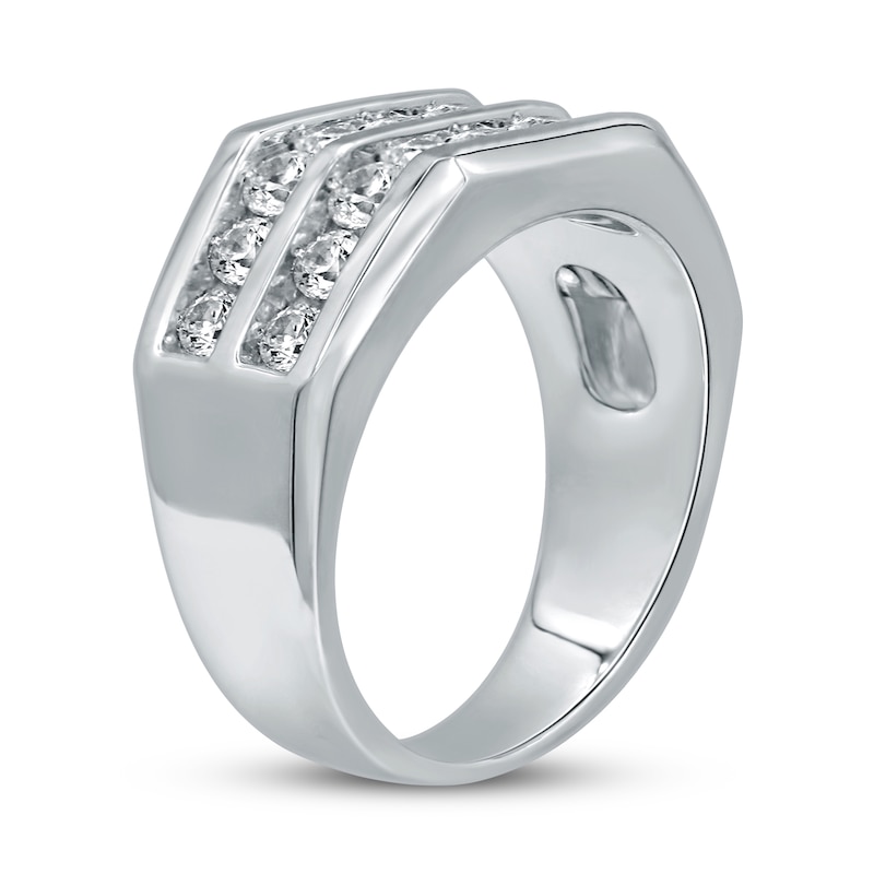 Men's Diamond Wedding Ring 2 ct tw Round-cut 10K White Gold