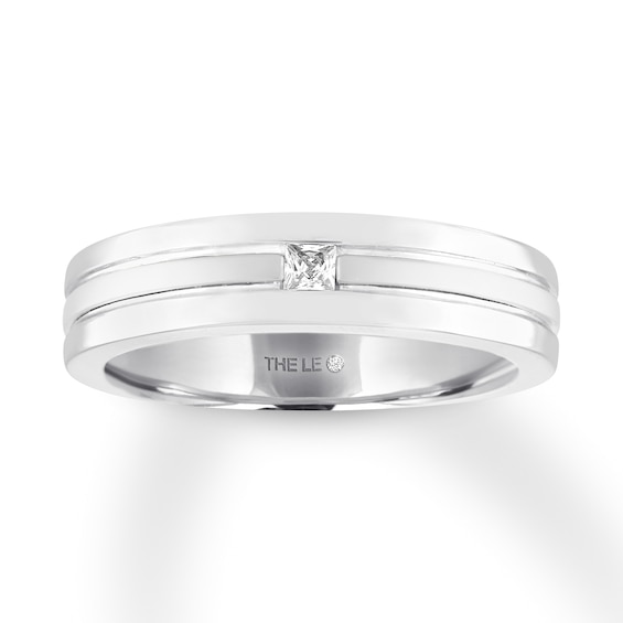 Men's THE LEO Diamond Wedding Band 1/10 ct tw 14K White Gold