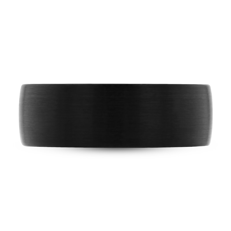 Main Image 3 of Men's Wedding Band Tungsten Black Sapphire