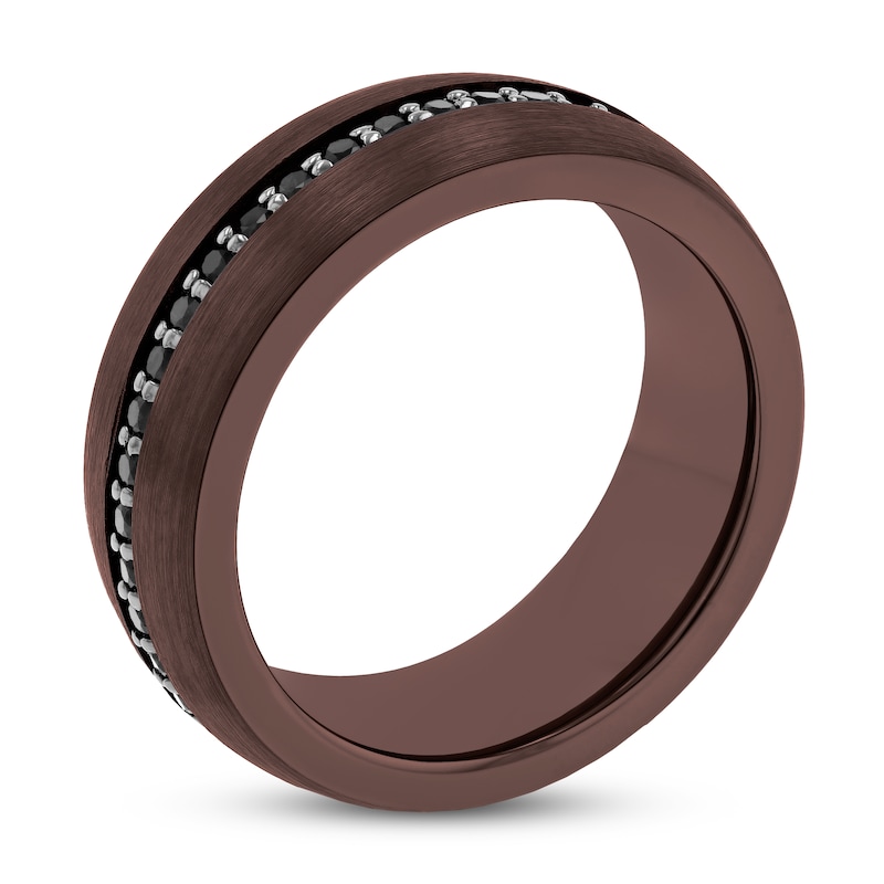 Main Image 2 of Men's Wedding Band Tungsten Black Sapphire