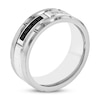 Thumbnail Image 1 of Men's Wedding Band Black and White Diamonds 1/8 ct tw Tungsten