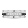 Thumbnail Image 2 of Men's Wedding Band Black and White Diamonds 1/8 ct tw Tungsten