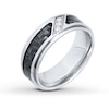 Thumbnail Image 4 of Men's Wedding Band 1/15 ct tw Diamonds Stainless Steel