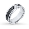 Thumbnail Image 3 of Men's Wedding Band 1/15 ct tw Diamonds Stainless Steel