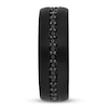 Thumbnail Image 2 of 8mm Natural Sapphire Wedding Band Black Tungsten Carbide