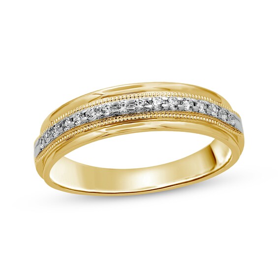 Men's Diamond Wedding Band 1/ ct tw Round-cut 10K Yellow Gold