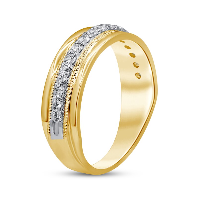 Men's Diamond Wedding Band 1/2 ct tw Round-cut 10K Yellow Gold