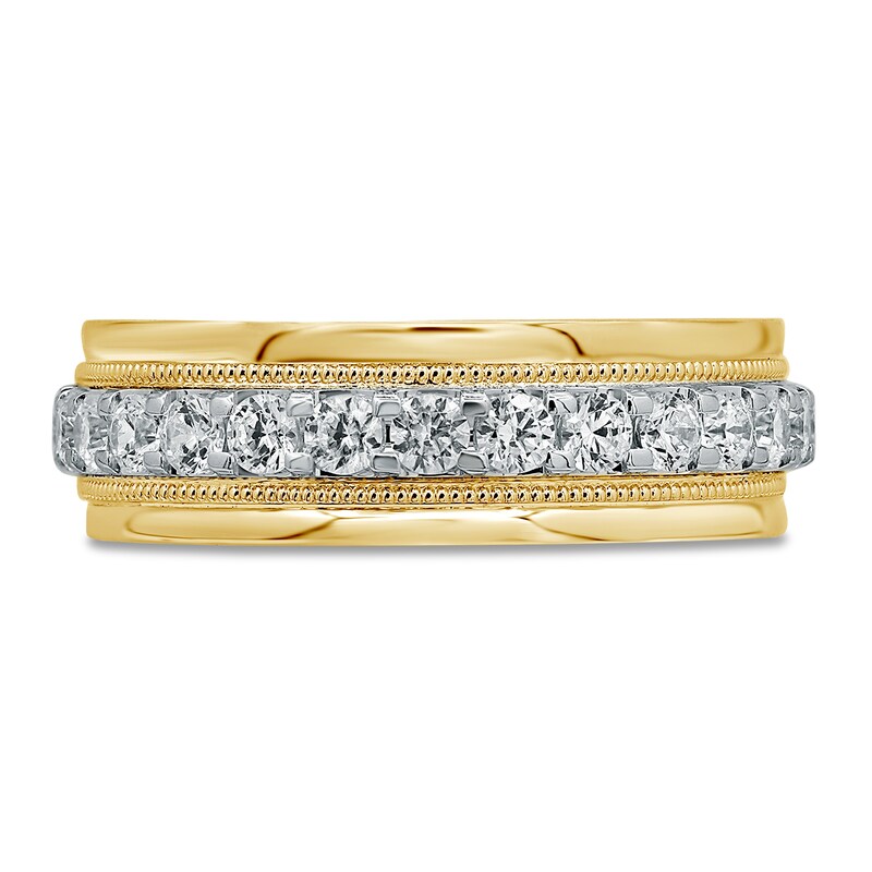 Men's Diamond Wedding Band 1 ct tw Round-cut 10K Yellow Gold