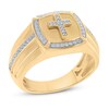 Men's Diamond Cross Ring 1/3 ct tw 10K Yellow Gold