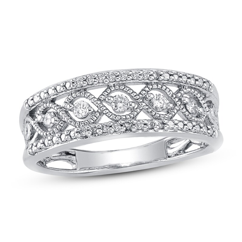 Diamond Fashion Ring 1/5 ct tw Round-cut 10K White Gold