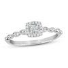 Diamond Promise Ring 1/8 ct tw Round & Baguette 10K White Gold