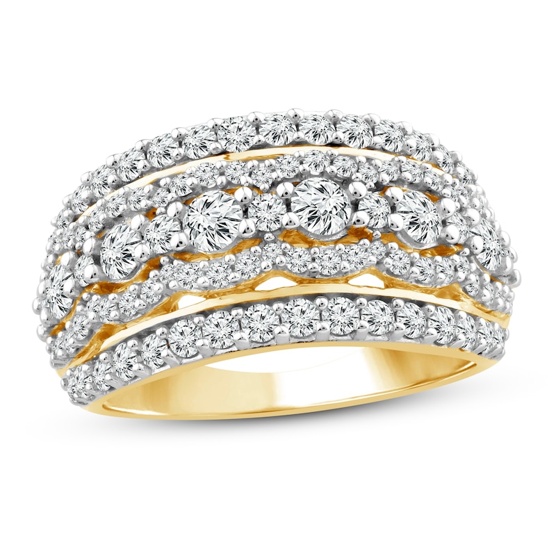 Diamond Ring 1-1/2 ct tw Round-cut 10K Yellow Gold
