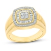 Thumbnail Image 0 of Men's Diamond Fashion Ring 3/4 ct tw Round & Baguette 10K Yellow Gold
