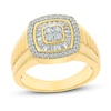 Thumbnail Image 1 of Men's Diamond Fashion Ring 3/4 ct tw Round & Baguette 10K Yellow Gold