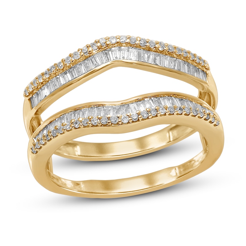 Main Image 1 of Now + Forever Diamond Enhancer Ring 1/2 ct tw Round/Baguette 14K Yellow Gold