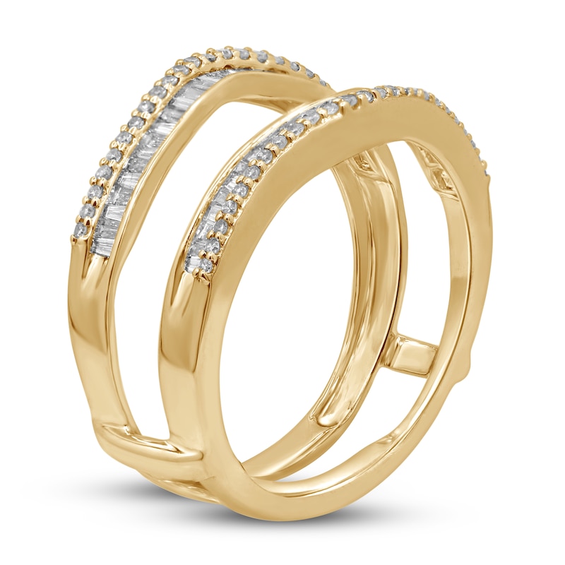 Diamond Enhancer Ring 1/2 ct tw Round/Baguette 14K Yellow Gold