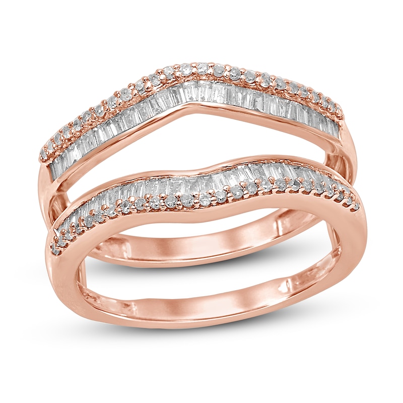Main Image 1 of Now + Forever Diamond Enhancer Ring 1/2 ct tw Round/Baguette 14K Rose Gold
