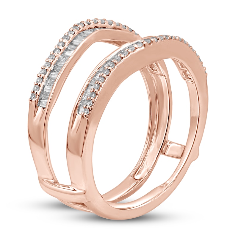 Main Image 2 of Now + Forever Diamond Enhancer Ring 1/2 ct tw Round/Baguette 14K Rose Gold