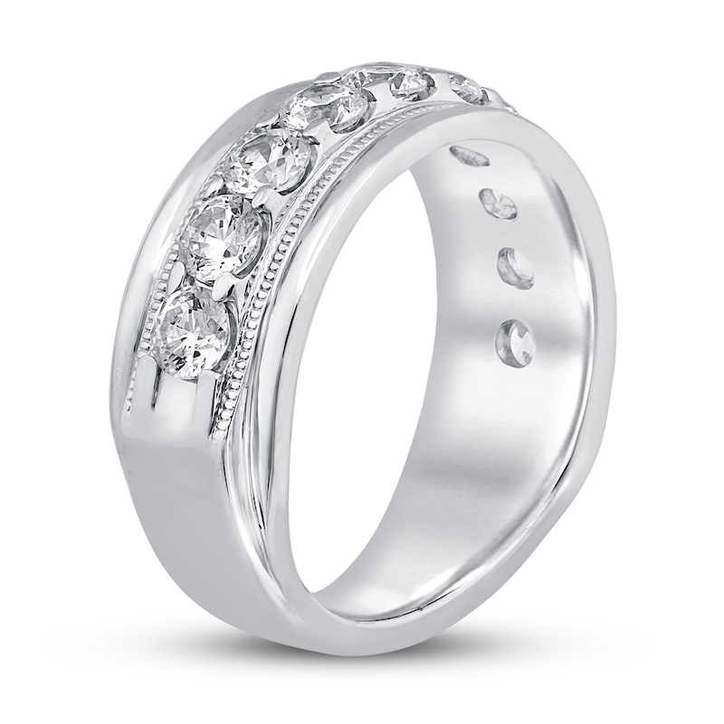 Main Image 2 of Now + Forever Men's Diamond Wedding Band 2 ct tw Round-cut 10K White Gold