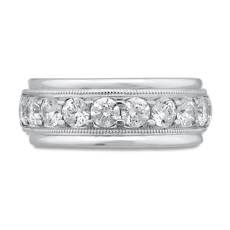 Main Image 3 of Now + Forever Men's Diamond Wedding Band 2 ct tw Round-cut 10K White Gold