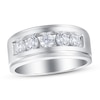Thumbnail Image 1 of Now + Forever Men's Diamond Wedding Band 1 ct tw Round-cut 14K White Gold